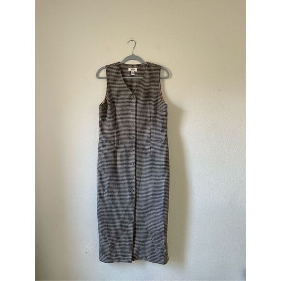 Vintage‎ Talbots wool houndstooth 100% wool midi dress - Picture 1 of 10